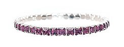 L. Erickson USA Squared Stone Swarovski Stretch Bracelet - Tanzanite Swarovski