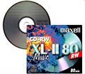 Lot de 10 CD-RW Audio Maxell 80 Min., livr�s dans bo�tier plastique 10mm
