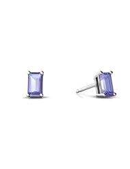 Genuine Tanzanite 14kt White Gold Stud Earrings