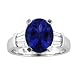 14k White Gold Oval Tanzanite and Diamond Ring 4.87 TCW
