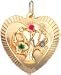 Tree of Life in Concave Heart, 14K Gold Charm