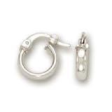 14k White Simple Hoop Childrens Earrings