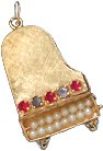 Grand Piano, 14K Gold Charm