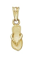 14k Small Flip-Flop Pendant - JewelryWeb