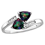 10kt. White Gold, Mystic Topaz & Diamond Fashion Ring