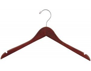 Wooden Top Hangers Walnut Finish Box of 25
