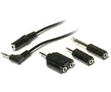 Coiled Headphone Extension Cord with 4 Adapters