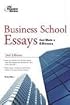 Business School Essays That Made a Difference, 2nd Edition (Graduate School Admissions Gui)