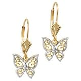 14kt. Yellow Gold, Filigree Butterfly Fashion Earrings