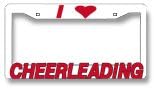 I Love Cheerleading License Plate Frame