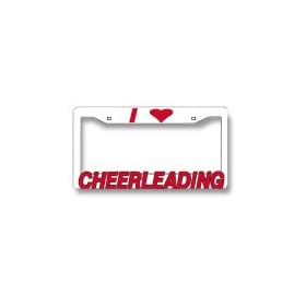 I Love Cheerleading License Plate Frame by 