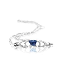 14K White Butterfly Cz Birthstone Bracelet With Box September Bracelet With Box