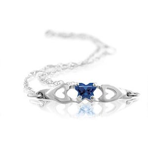 Genuine IceCarats Designer Jewelry Gift 10K White Gold Bfly Cz Birthsto Brc W/Box. September Brc W/Box Bfly Cz Birthsto Brc W/Box In 10K White Gold