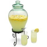 Curved Glass Drink Dispenser w/ Stand