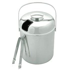 CHROME PLATED ICE BUCKET W TONGS by overstockedkitchen