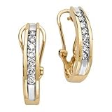 14kt. Gold, 1/2 ct. tw. Diamond Hoop Earrings