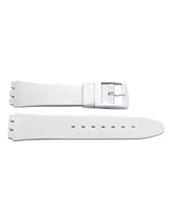 Swatch Replacement Synthetic Plastic White 17mm Watch Band   - by JP Leatherworks
