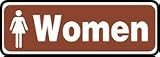 RESTROOM SIGNS WOMEN (W/GRAPHIC) 3 x 10 Dura Fiberglass Sign
