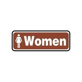 RESTROOM SIGNS WOMEN (W/GRAPHIC) 3" x 10" Adhesive Vinyl Sign