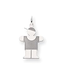 Genuine IceCarats Designer Jewelry Gift 14K White Gold Kid Charm