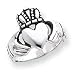 Sterling Silver Antiqued Claddagh Ring - Size 6