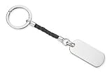 Sterling Silver and Black Leather Keychain