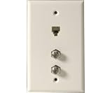 RJ11 Phone and Dual-F Connector Wall Plate
