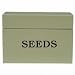 apple coloured metal box for storing seeds - 20cm L x 14cm H x 9.5cm D - great garden gift or stocking filler