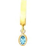 14K Gold Oval Blue Topaz TummyToy Belly Ring 14G