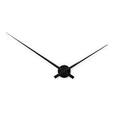 Nextime Wall Clock, 35.4", Aluminum, Black, "Hands"
