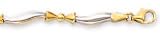14k Two-Tone Curvy Links Bracelet - 7 Inch