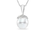 9-10mm South Sea Drop Pearl Pendant 14K White Gold