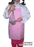 CHEFSKIN CHILDREN KIDS CHEF SET (1 ADJUSTABLE WHITE HAT + 1 PINK APRON) SMALL fits Kids 2-8 EXCELLENT FOR SCHOOL PLAYS, HALLOWEEN, CHRISTMAS, Help MOM, COOKING OR BAKING PARTIES AND MORE
