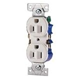 Ground Duplex Receptacle White, 15 Amp 3 Wire (80 pack)