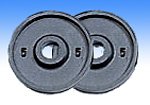 GREY 5 LB WIDE FLANGE OLYMPIC PLATES (pair)