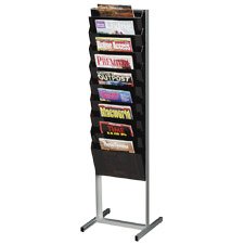 Rubbermaid 16643 Classic Hot File Literature Display Floor Stand, Letter Size, Smoke