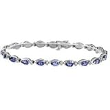 14k White Gold Tanzanite and Diamond Bracelet 4.41 TCW
