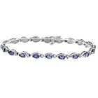 14k White Gold Tanzanite and Diamond Bracelet 4.41 TCW by Tanzanite