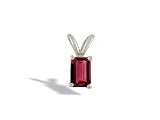 14K White Gold Emerald-cut Created Ruby Pendant