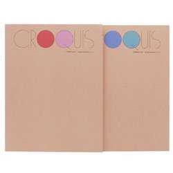 マルマン クロッキーブック大 白クロッキー紙 356mm×268mm SL (ピンク、ブルーうち1色。色はおまかせ)