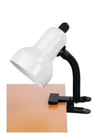 Adjustable Student Clip-On Desk Lamp- White