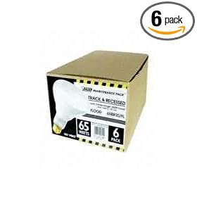 Feit Electric 65BR30 FL MP-130 65-Watt BR30 Indoor Reflector Flood Light, White, 6 Pack by Feit Electric