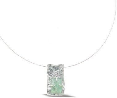 16" Textured Rectangle with Ancient Roman Glass Necklace