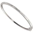 14Kt White Gold Slim Diamond Bangle Bracelet