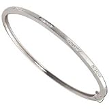 14K White Gold Diamond Bangle Bracelet
