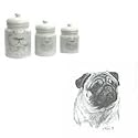 Pug Canister Set, Porcelain by Rosalinde