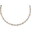 14Kt Tricolor Distinctive Pellet Necklace