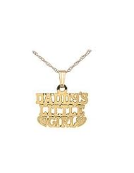 Kids 14K Gold Daddys Little Girl Pendant With Chain (15 inches)