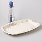 Pfaltzgraff Tea Rose Stoneware Barbecue Tray & Basting Bottle Set