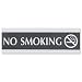 U. S. Stamp & Sign Century Series "No Smoking" Sign, 8 Inch Width x 0.5 Inch Depth x 2 Inch Height, Black/Silver (4757)